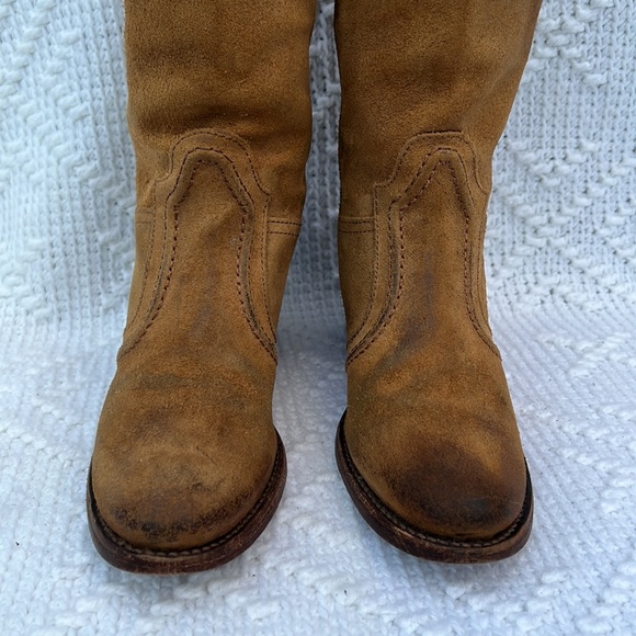 Women’s Frye Jane Stitch Oiled Suede Leather Boots sz 8 - Picture 5 of 14